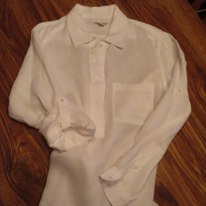 Gap White Linen Button Down Shirt